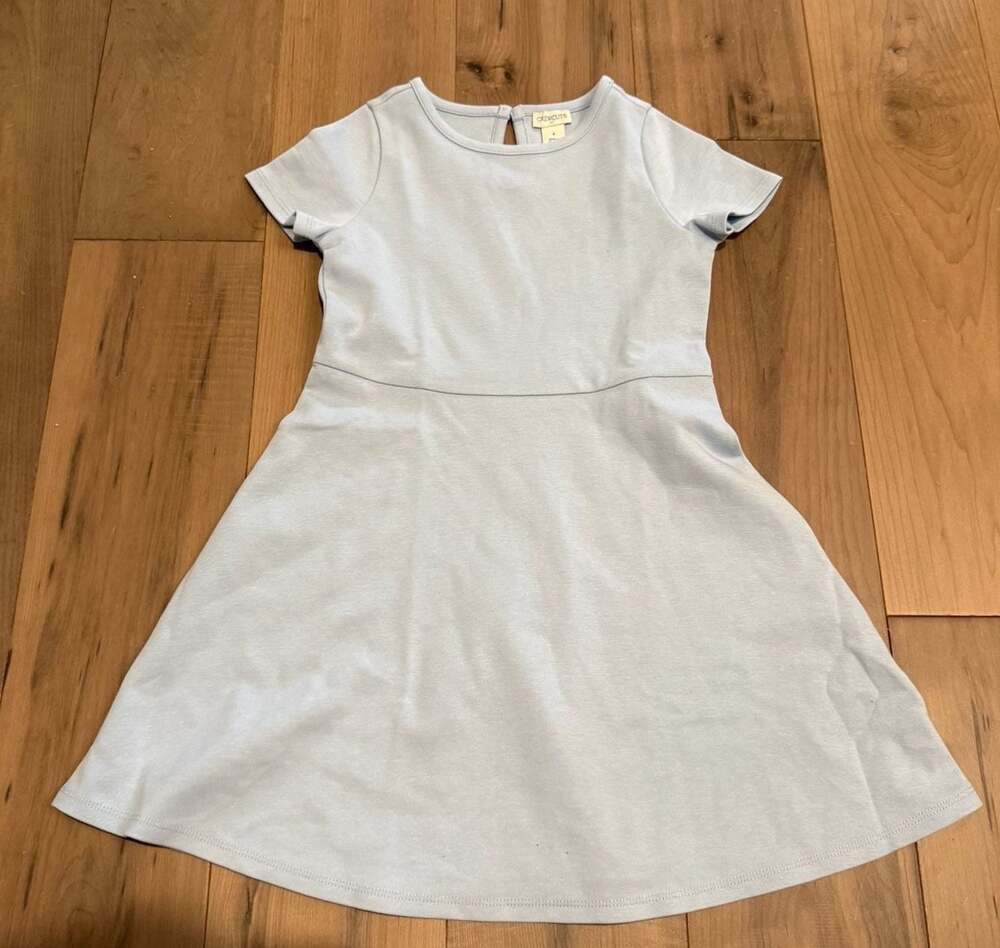 Crewcuts by J.Crew Girls Short Sleeve Light Blue A-Line Skater Dress